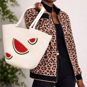 Watermelon Embroidered OFF White Tote Bag